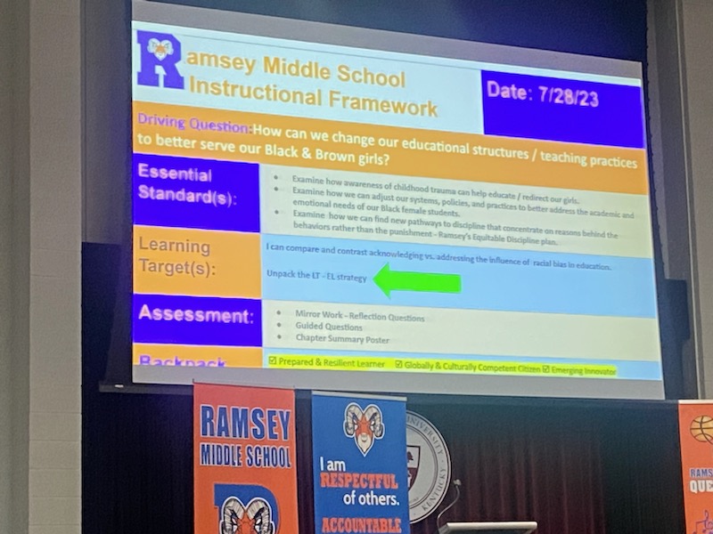 RamseyMS_JCPS's tweet photo. The learning continued as Ramsey staff created chapter summary posters for our Pushout book study during our equity session. Mirror work in action. #EmbraceChange #ServeToBeGreat https://t.co/VVYMMRzXhm