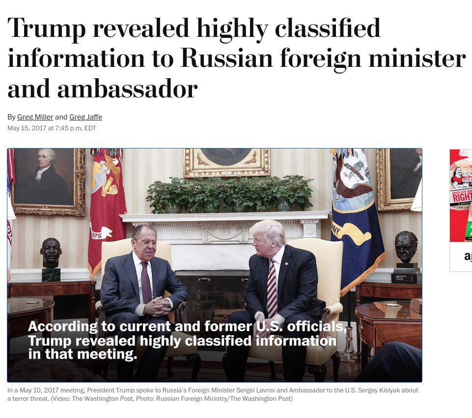 Mikel_Jollett's tweet image. Just so we're clear on the timeline:

1. Trump gains access to US Intelligence.
2. Trump reveals highly classified info to Russians.
3. Trump is breaks laws revealing classified info on US spies.
4. DOZENS of US spies are mysteriously murdered around the world.