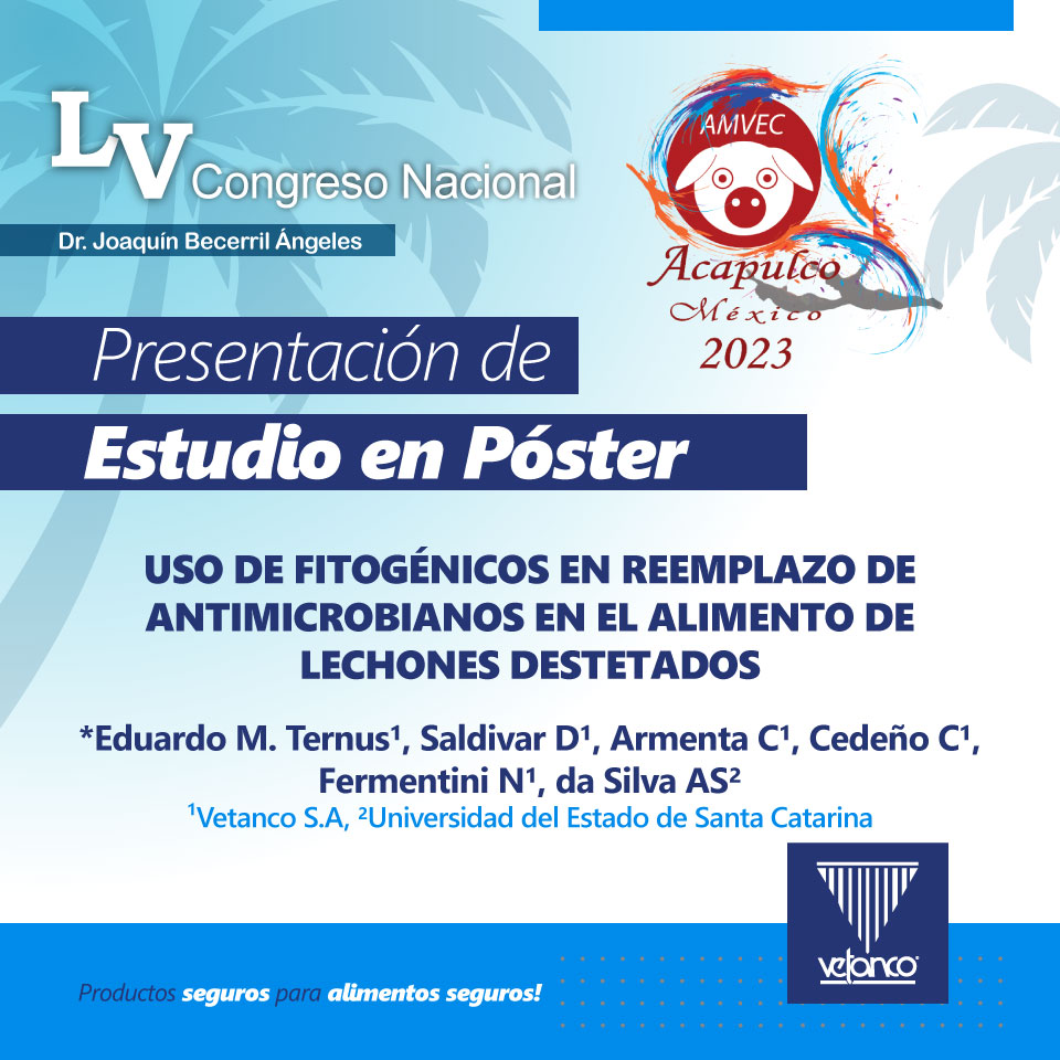 VetancoMexico's tweet photo. Los invitamos a la plática "Los pilares del proceso de reducción antimictrobiano: Puntos clave del éxito" presentada por el Dr. Eduardo Miotto, 3 de agosto, en el Salón A 5, en el marco del LV Congreso Nacional AMVEC 2023. Además, presentaremos 3 estudios, uno oral y 2 en póster. https://t.co/N0aVsxi26J