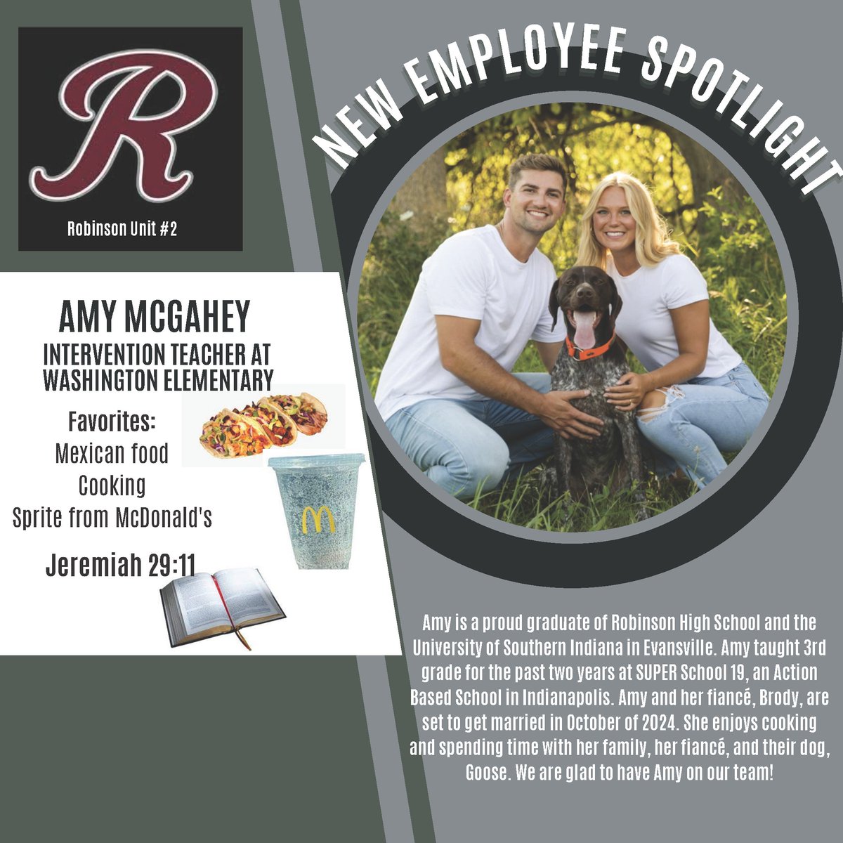 Welcome to Washington Elementary School, Ms. Amy McGahey!