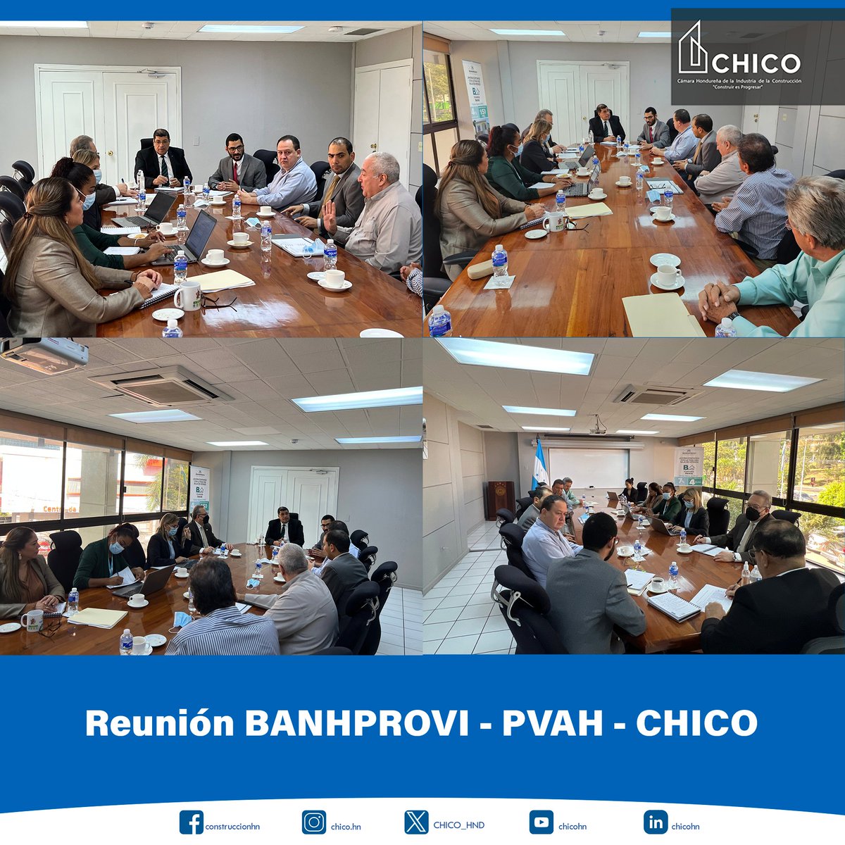 Reunión de trabajo entre representantes del CHICO, el programa (PVAH/ antes CONVIVIENDA) y BANHPROVI,  alternativas para impulsar los beneficios que el Gobierno de la República otorga a la vivienda social para continuar impulsando el desarrollo del país.

#100MilViviendas