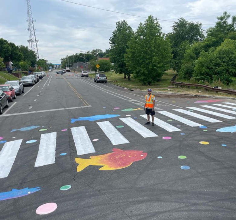 TTFWatershed's tweet photo. Join TTF 9am-1pm Saturday & Sunday at I St & Cayuga St as we repaint our #TaconyCreekPark #RiverAlive #LearningTrail Crosswalk murals! Learn about summer programs & help us refresh the beautiful paintings! @Habitheque @phillyseaport @philaparkandrec @phillyh2o https://t.co/ZApXqPoHUP