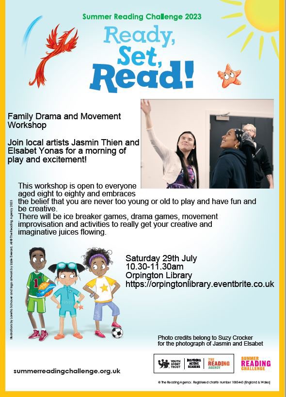 Bromley Libraries (@bromlibraries) on Twitter photo We still have a few places left for our Family Drama & Movement Workshop at #OrpingtonLibrary tomorrow at 10.30am with @jasmin_thien & #ElsabetYonas. To book go to: orpingtonlibrary.eventbrite.co.uk #SummerReadingChallenge <a href="/readingagency/">The Reading Agency</a> <a href="/Loretta_Schauer/">Loretta Schauer</a> <a href="/Better_UK/">Better</a> @Orpington1st We still have a few places left for our Family Drama & Movement Workshop at #OrpingtonLibrary tomorrow at 10.30am with @jasmin_thien & #ElsabetYonas. To book go to: orpingtonlibrary.eventbrite.co.uk #SummerReadingChallenge <a href="/readingagency/">The Reading Agency</a> <a href="/Loretta_Schauer/">Loretta Schauer</a> <a href="/Better_UK/">Better</a> @Orpington1st