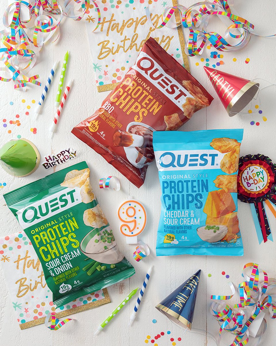 QuestNutrition's tweet photo. Today in Quest History: the original #QuestChips released nine years ago! 🥳🙌🤩
Who loves them? 💪 https://t.co/DT80gokci1