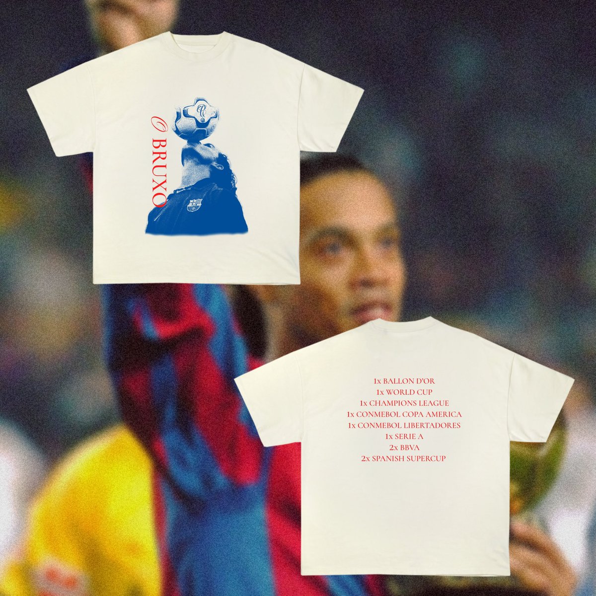 GCastro_13's tweet photo. 𝙅𝙤𝙜𝙖 𝙗𝙤𝙣𝙞𝙩𝙤 o game do drip e espalha a tua magia tal como o dinho espalhava no campo 🧙🏾‍♂️

Unidades limitadas!

Reservas por dm 📥

____________________________________

 #ronaldinho #brasil #dinho #brasil #streetwear #streetwearfashion #Barcelona https://t.co/MH65S64xCT
