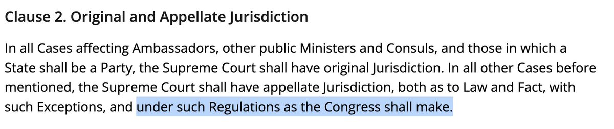 LemieuxLGM's tweet photo. "No provision in the Constitution gives [Congress] the authority to regulate the Supreme Court—period" https://t.co/DYlZLjo5ZD