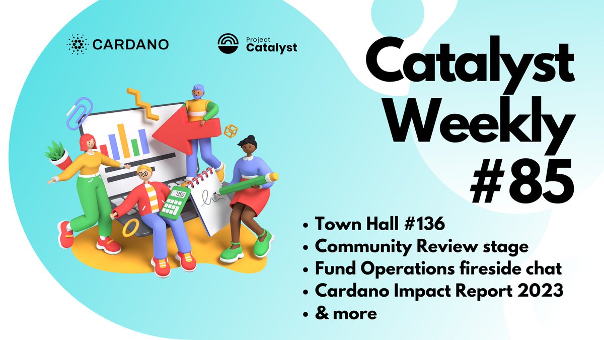 🫶 #Cardano 

✅ Time to load #ProjectCatalyst insights.

👉 Town Hall # 136 
👉 Community Review stage updates
👉 Fund Operations fireside chat
👉 Cardano Impact Report 2023

Read more: forum.cardano.org/t/catalyst-wee…

<a href="/Cardano/">Cardano Community</a> @InputOutputHK <a href="/emurgo_io/">EMURGO</a> <a href="/Cardano_CF/">Cardano Foundation</a>