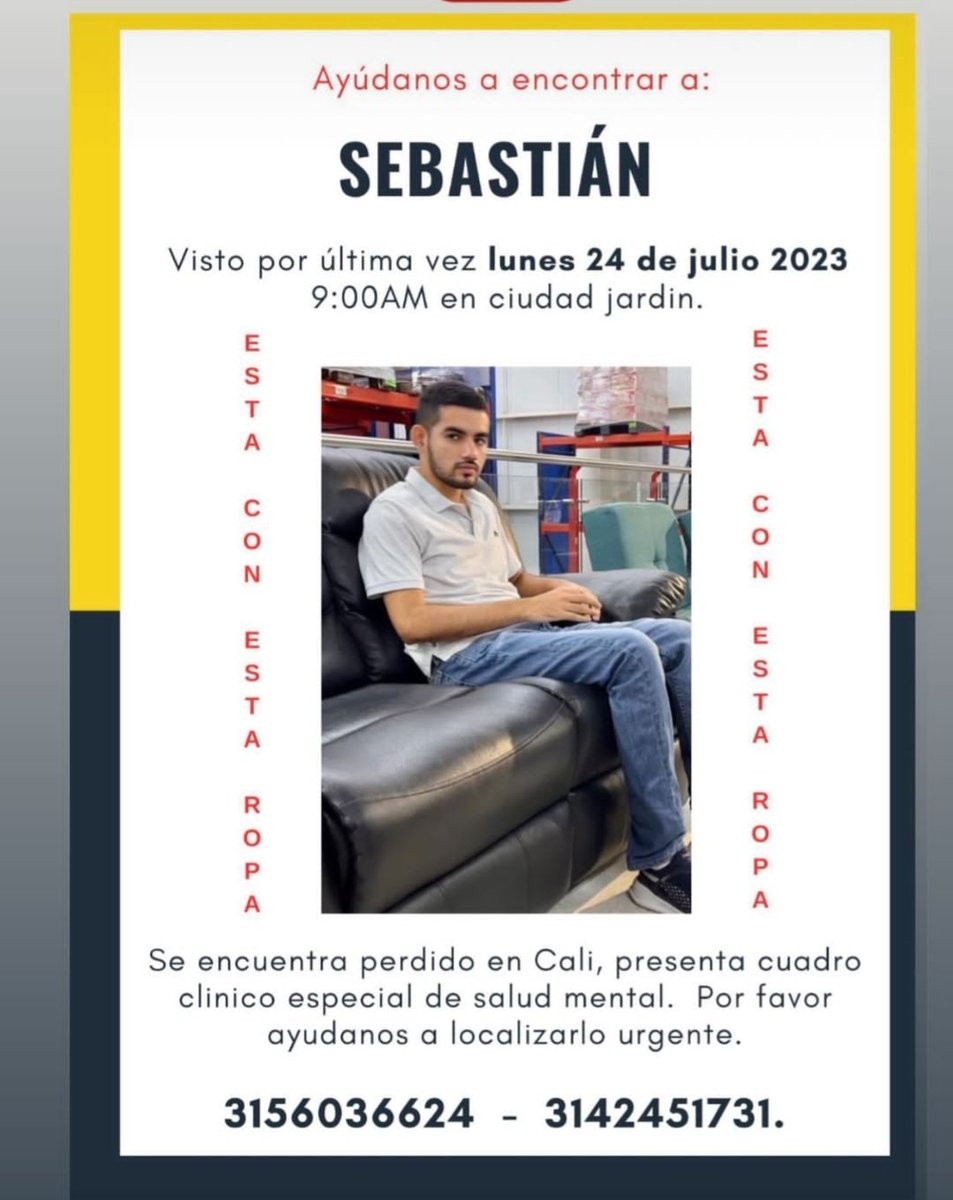 k_milo_sj's tweet image. Esta perdido en Cali por favor ayudar a la familia a encontrarlo.
@SenorCaicedo 
@JulianRoman @JackDeLaConcha 
@JulliethCano @fdbedout