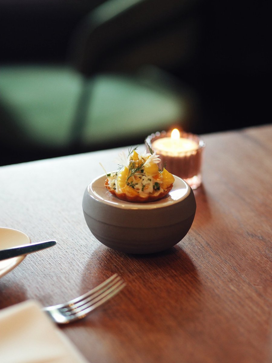 thomaspontcanna's tweet photo. Crab tart, curry & sweetcorn. New for our a la carte snacks & fast becoming a house favourite amongst guests & staff
#finedining #cardifffoodguide https://t.co/RjcCu5xcmM