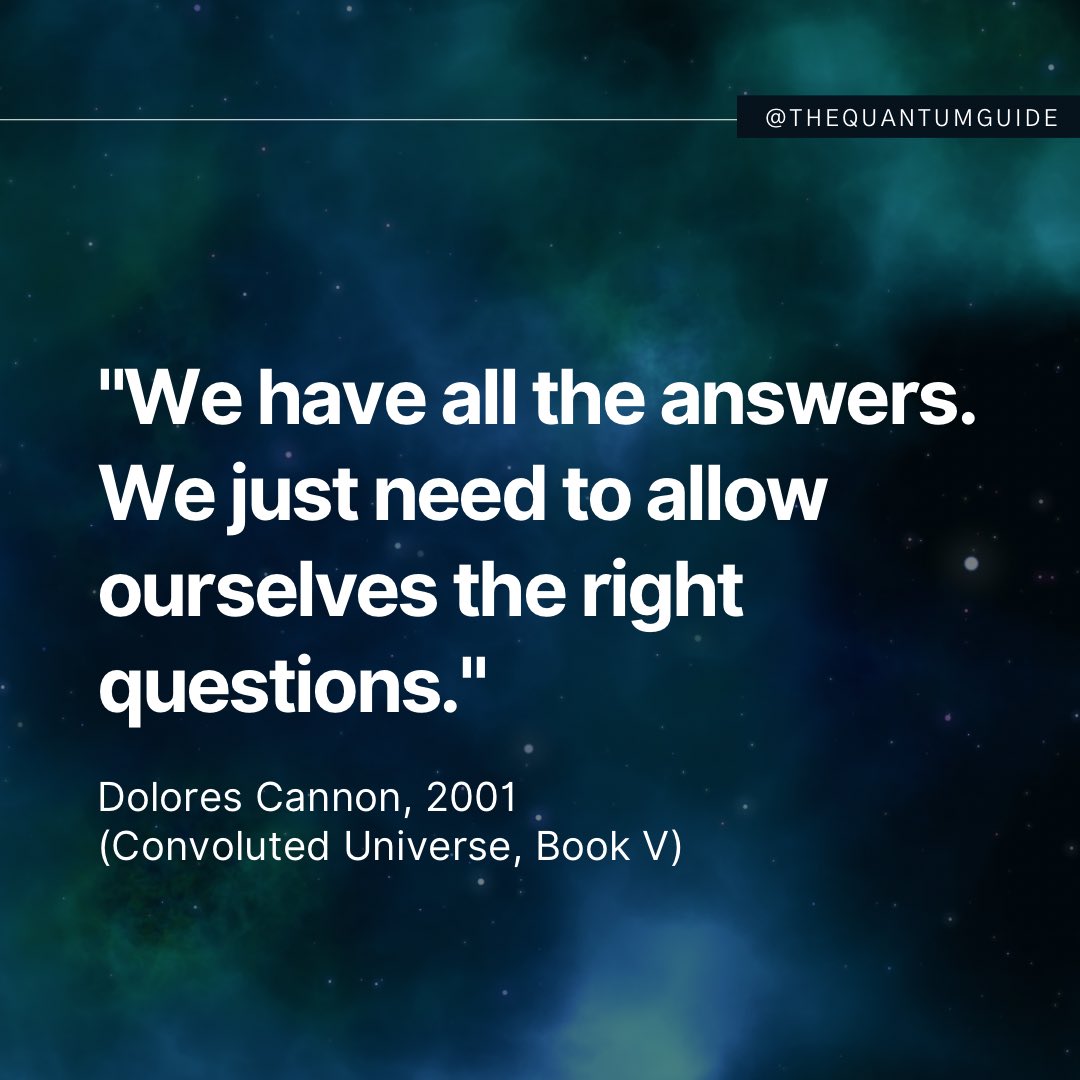 thequantumguide's tweet photo. One of my favorite @dolores_cannon_ quotes. Do you know the work of Dolores Cannon? If you do, we should be friends. https://t.co/j4AKsrlaqB