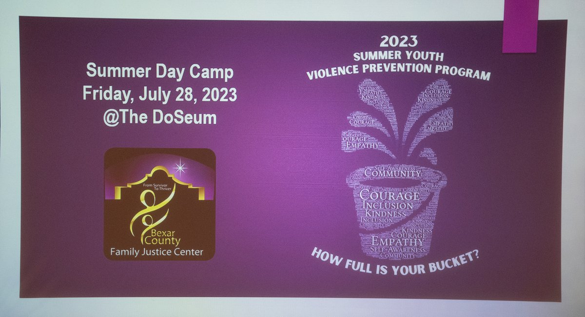 BexarCountyDA's tweet photo. Crystal Chandler &amp; her team @BexarCountyFJC do an amazing job w/ kids. They hosted their annual summer day camp today-part of the summer youth violence prevention program. As always, it was a HUGE success. #UpholdingJustice #TakingCareofKids #EndingDomesticViolence @BexarCounty https://t.co/y3aHR8KChO