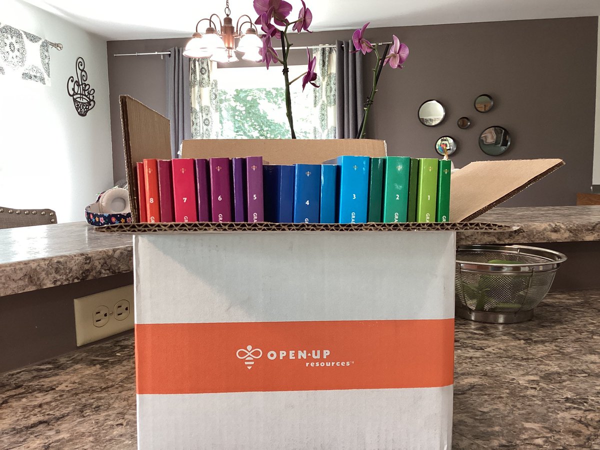 CassieLeiby's tweet photo. Look what came in the mail today! I’m excited to start digging into this math curriculum! #openupmath #openupresources https://t.co/Pl7LHUrfbR