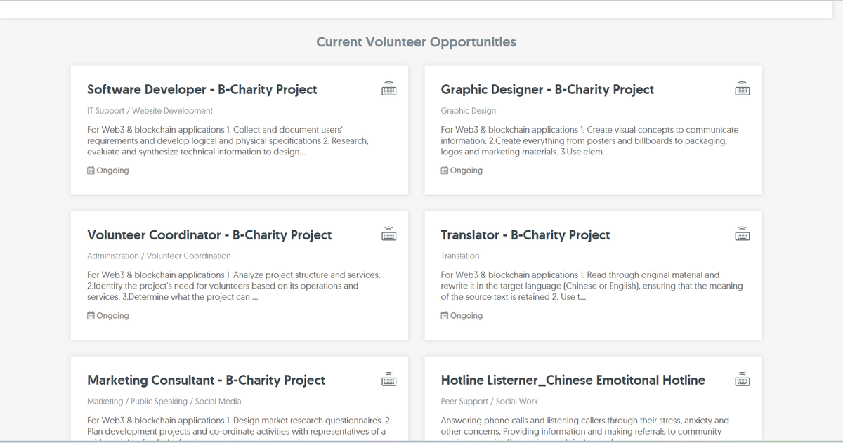 Yiky168's tweet photo. 📢We are recruiting volunteers for our #BcharityFi project 🎊

🏆You will receive verifiable volunteer hours in addition to the VHR tokens available on our #BcharityFi website 🪙

If you are interested, please click the link below 👇https://t.co/DJiTvTYGIK https://t.co/VomuUMvg2p