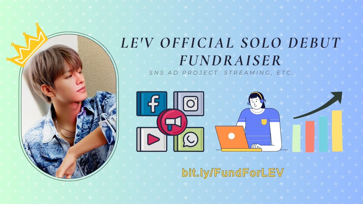 𝐋𝐄'𝐕 𝐎𝐅𝐅𝐈𝐂𝐈𝐀𝐋 𝐒𝐎𝐋𝐎 𝐃𝐄𝐁𝐔𝐓 𝐅𝐔𝐍𝐃𝐑𝐀𝐈𝐒𝐄𝐑

👑Period: ~TBA
👑Form: bit.ly/FundForLEV

Help us raise funds to maximize our promotion and stream support for Le'v #WANGZIHAO's highly anticipated debut as an idol 💛

#레비 #LEV #レビ #donate <a href="/ChromosomeEG/">Chromosome Entertainment Group</a>