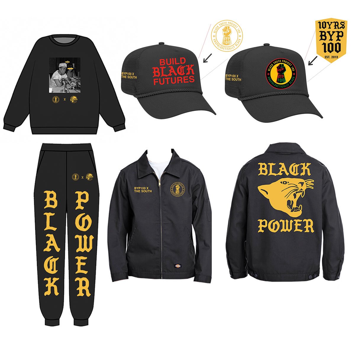 the____south's tweet photo. S/o to @byp100 for trusting us to get this done for their national convening where they celebrated 10yrs of service to Black Queer Feminism!

Designing political streetwear is an honor we don't take lightly. To collab on a @byp100 members only drop, we had to bring that 🔥 https://t.co/Lod4Lg0YqH