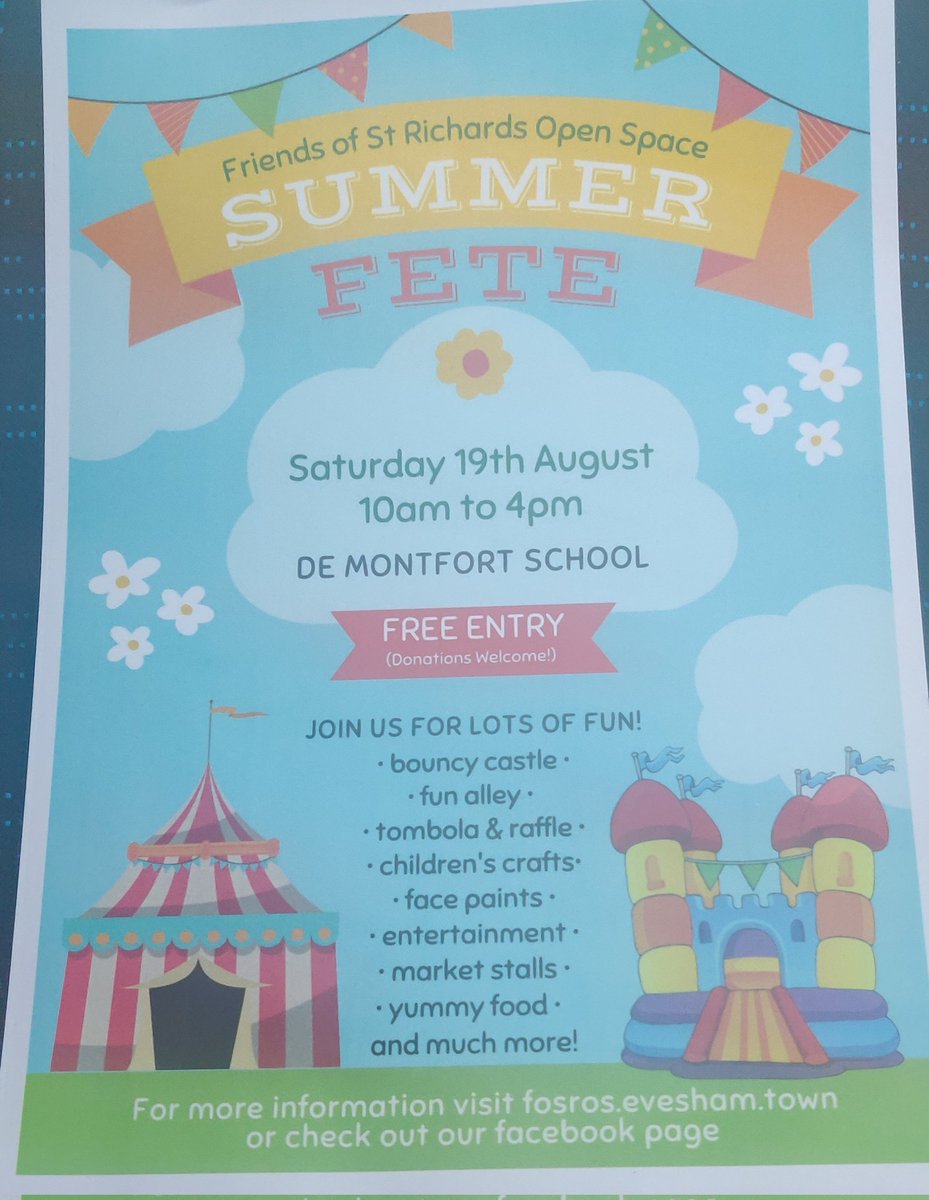 FOSROS1's tweet image. Just finished meeting with the team about our upcoming Summer Fete at @TDMS_Evesham 
If you would like to learn more visit our website or Facebook page!
