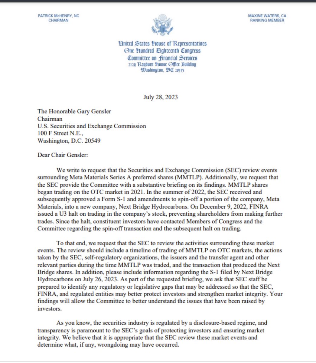 FreeCommercials's tweet photo. $MMTLP 🚨🚨 BREAKING NEWS:  It looks like our calls to Congress are indeed paying off. Don't believe people who say they aren't.

KEEP CALLING. TELL THEM TO URGE @FINRA, @The_DTCC, and @SECGov TO WORK WITH @nbhydrocarbons TO GET US A MARKET BASED RECONCILIATION. https://t.co/mfUOqc5WKE