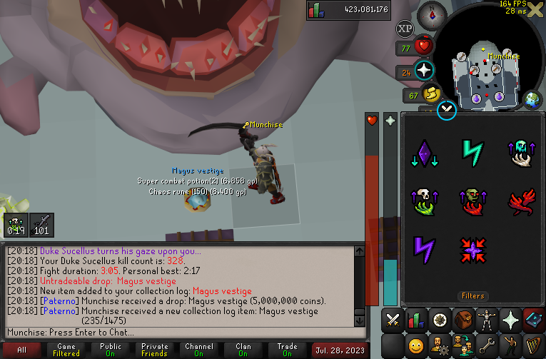 MunchiseOSRS's tweet photo. Magus Vestige 328kc https://t.co/PVPVetLwD0
