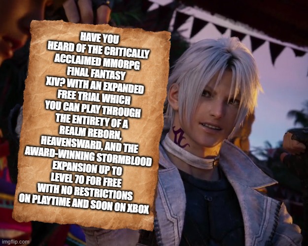 FabulousYetiMan's tweet photo. Thancred: "Hey have you heard...." #FFXIVFanFest #DAWNTRAIL https://t.co/6L3swVQIhd