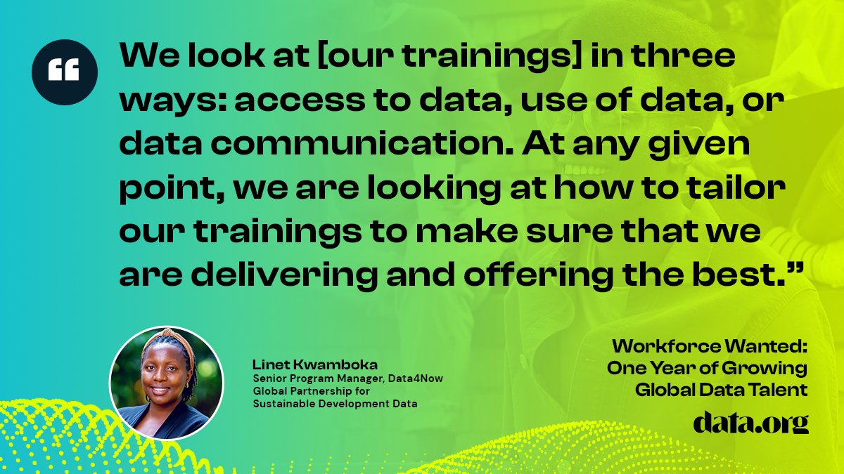 DataDotOrg's tweet photo. Capacity Accelerator Network partner, @Data4SDGs, is leading the charge on cultivating #data for good talent in #Africa.
During our #WorkforceWanted webinar, @LinetKwambokaN provided additional insight into their training methodology.
Learn more: https://t.co/VaJuUqtbXm https://t.co/yaiH1b0v4s