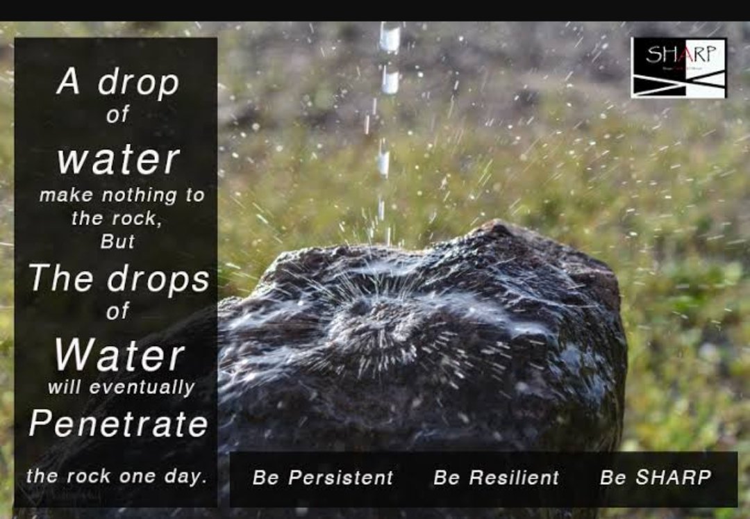 Just make sure u never leave the path

Just make sure u never stop the journey

Just make sure u continue to do your part

Just make sure that every drop of water falls at the same place everytime
Don't get confused
Don't get diverted
The war has just began!!