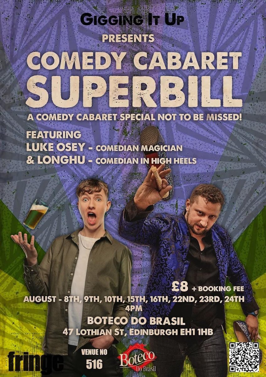 Gigging It Up (@giggingitup_) on Twitter photo <a href="/Lukeosey/">Luke Oseland</a> and <a href="/longhucomedian/">成龙虎 Longhu Comedian in Heels🐉🐅</a> will be performing at our Comedy Cabaret Superbill at <a href="/botecoedinburg/">Boteco do Brasil EH1</a> for the <a href="/edfringe/">Edinburgh Festival Fringe</a> #comedy #cabaret
#edfringe Tickets eventbrite.co.uk/e/cabaret-come… <a href="/Lukeosey/">Luke Oseland</a> and <a href="/longhucomedian/">成龙虎 Longhu Comedian in Heels🐉🐅</a> will be performing at our Comedy Cabaret Superbill at <a href="/botecoedinburg/">Boteco do Brasil EH1</a> for the <a href="/edfringe/">Edinburgh Festival Fringe</a> #comedy #cabaret
#edfringe Tickets eventbrite.co.uk/e/cabaret-come…