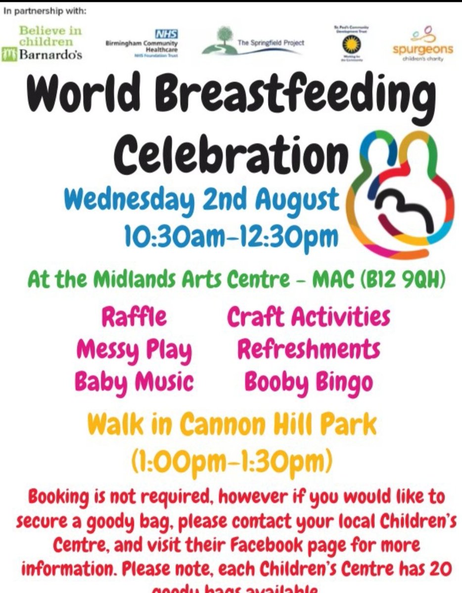 Join us on Wednesday to celebrate World Breastfeeding Week at the Midlands Art Centre Mac 10.30-12.30 @birmingham_forward_steps  @bsolmnvp  #infantfeeding  #breastfeeding #brummiemummies