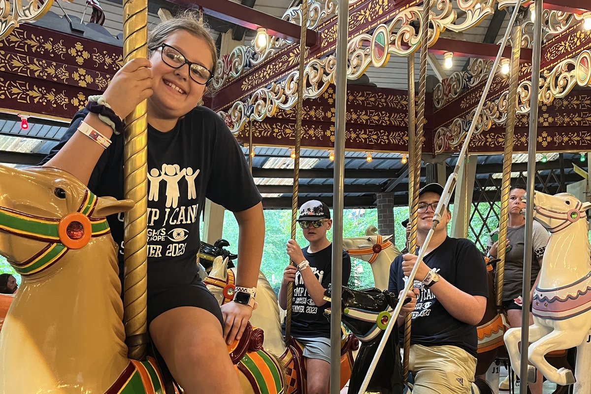 SightsforHope's tweet photo. A firetruck, a sleepover at an amusement park, bacon and Brussels sprouts, community service, and a puppy named Ernie. Here are pictures from the closing week of our Camp I CAN! summer program. #SightsforHope #SeizeIndependenceNow #guidedogs #Erniethepuppy @knoebels https://t.co/OLqDWPUmJ2