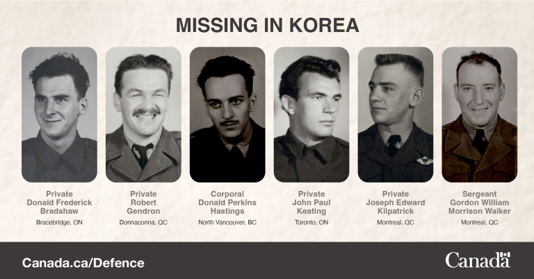 Can you help? 

Casualty Identification Program looking for the families of six Canadian soldiers missing in Korea to help identify them.  genealogyalacarte.ca/?p=41528 <a href="/CanadianForces/">Canadian Armed Forces</a> <a href="/NationalDefence/">National Defence</a>