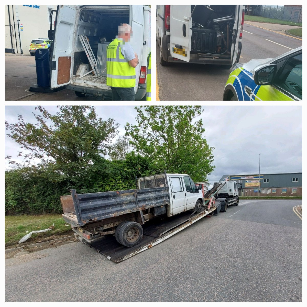 KentPoliceRural's tweet photo. RTF T1 out this time with @medway_council Waste Team #OpAssist
Lots of enforcement and education for waste carrier's plus:
🚨 3 had No insurance
🚨 2 had No Driving Licence
🚨 2 No Mot
🚨 1 also seized for our vehicle Examiners 👀 AV
#KeepKentClean
#PartnershipWorking https://t.co/AnlhG8bM3H