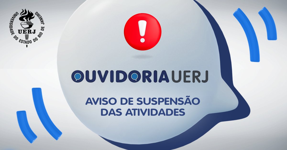 uerj_oficial's tweet image. As atividades da #Ouvidoria-Geral da Uerj estão suspensas nesta sexta-feira (28). O setor está envidando esforços para retomar o atendimento o mais breve possível.

#Uerj