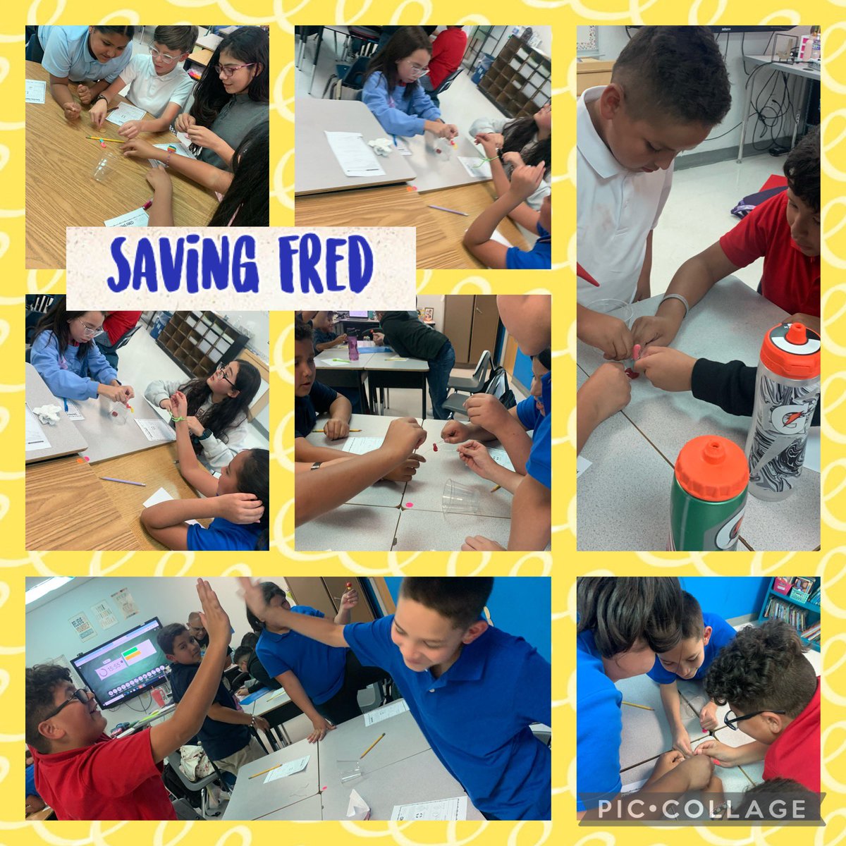 JacquelineUrue1's tweet photo. There was NO way I could end the week without a STEM challenge!! SAVING FRED was hit!!! So so happy with how well my babies did β€οΈ @DHE_Bobcats #SavingFred #5thgradefun https://t.co/jAjmPVimlF