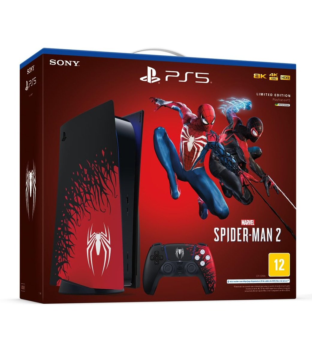 PS5 temático de Marvel's Spider-Man 2 será lançado no Brasil