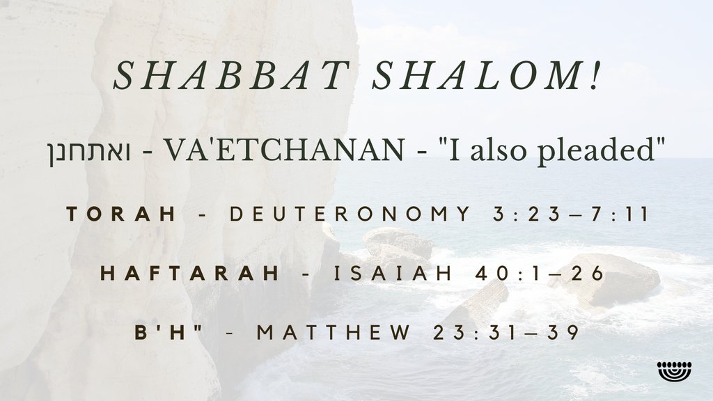 ChosenPeopleUSA's tweet photo. Shabbat Shalom!
#ChosenPeople #ShabbatShalom #Shabbat #Torah #Messianic #Dueteronomy #Vaetchanan https://t.co/hnKFIZ6Nq8