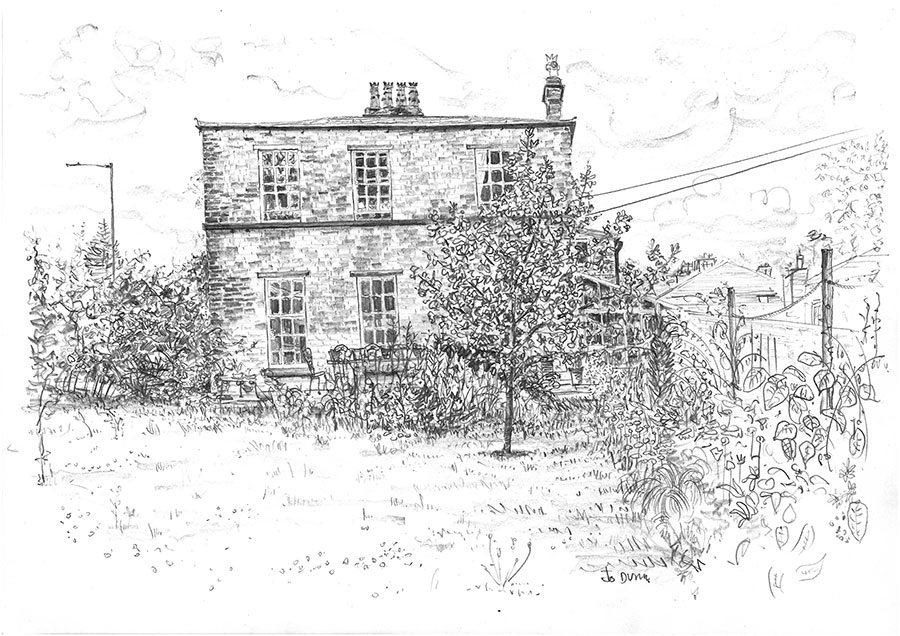 #HousePortrait Headingley #Leeds. Built in 1760, drawn today. Commission yours here bit.ly/43QlfYW