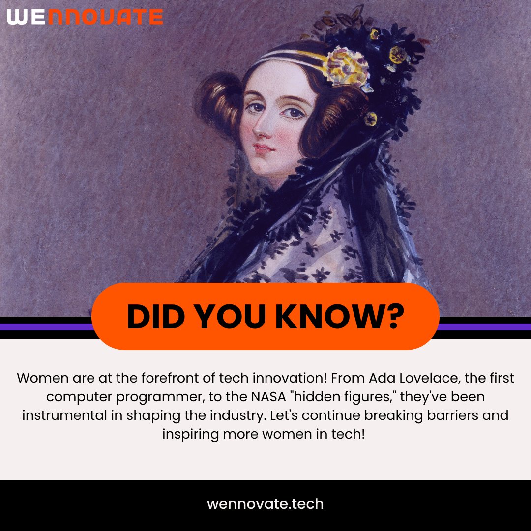 Did you know? Women are at the forefront of tech innovation. Let's continue breaking barriers. We want to inspire more women in S.T.E.A.M. 

Our upcoming events: 
wennovate.tech/we-events