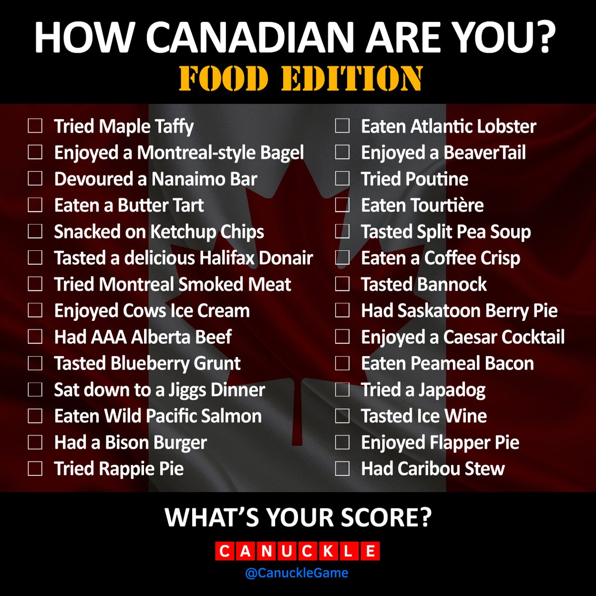 CanuckleGame's tweet photo. 21/28 for this delicious list! 🇨🇦😋🍁 #FoodEdition #CanadianFood #FoodEh https://t.co/HQvv1yvULC