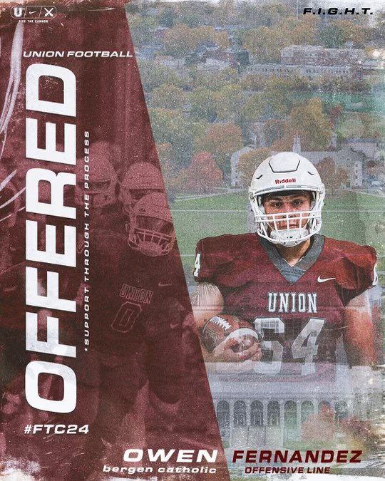 owen_fern01's tweet photo. Grateful to receive my first offer from Union College! Thank you @coachpoppe @Coach_Skjold @CoachAJG @bccoachvito @CoachKarlSeitz 
@BergenCathFBall https://t.co/8ZgKkOvM4O
