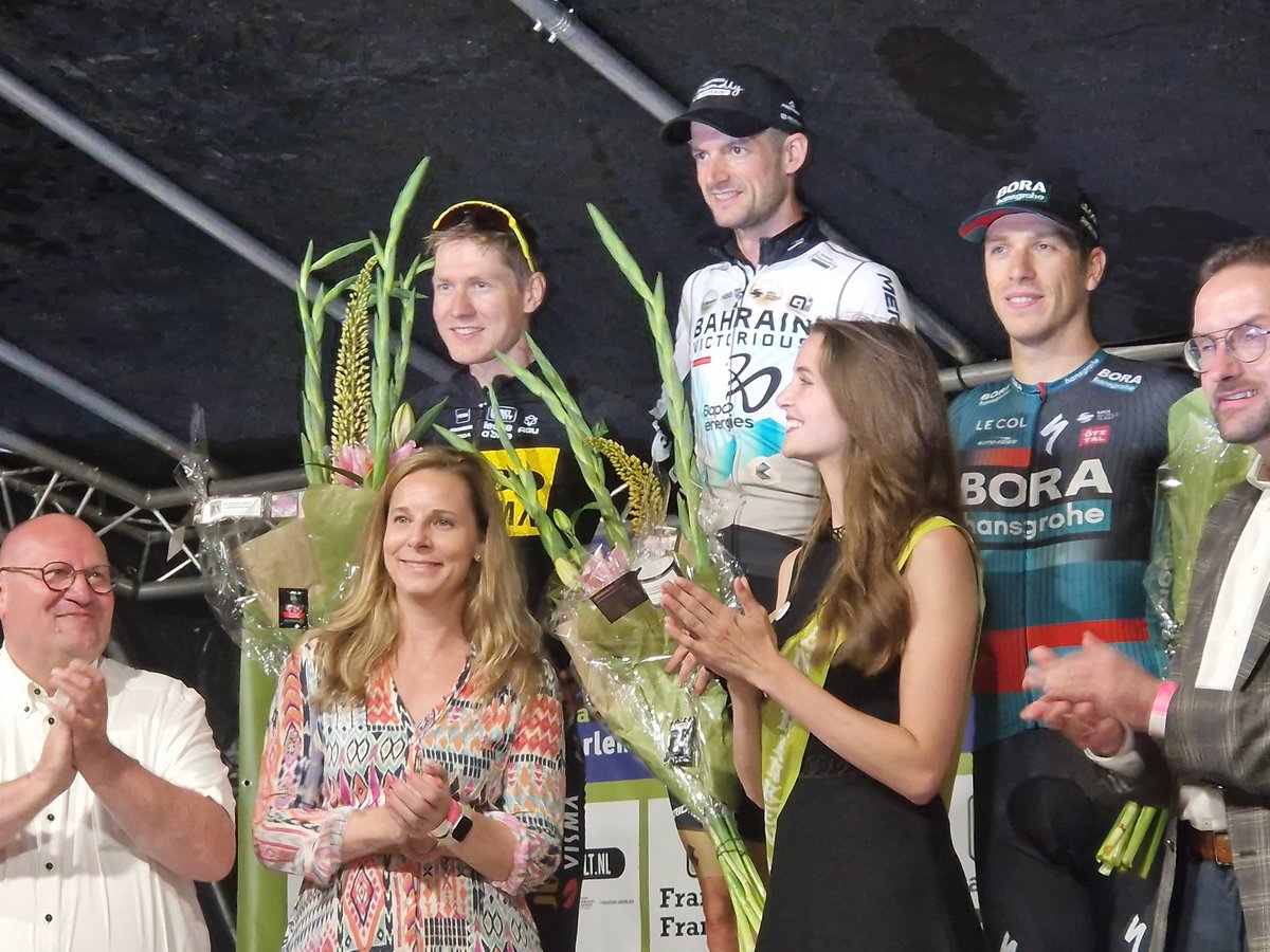 mauricewaalboer's tweet photo. De winnaar 1ste Wout Poels 2de Wilco Kelderman 3de Danny van Poppel in de Franssen Franken Ronde Heerlen #Franssen #FrankenRondeHeerlen #ffrh @FFRHrln https://t.co/iDdgdLpFjk
