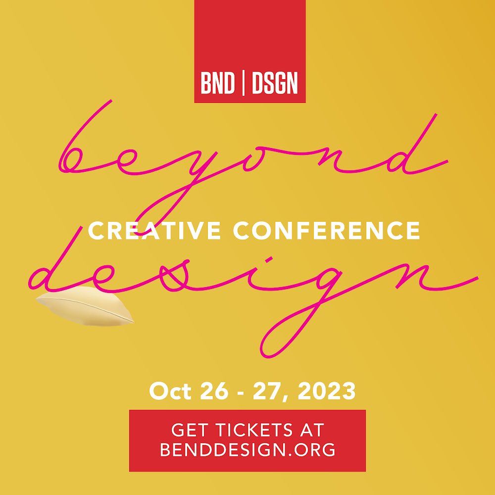 Early Bird ticket pricing through July 31! 
Head to benddesign.org