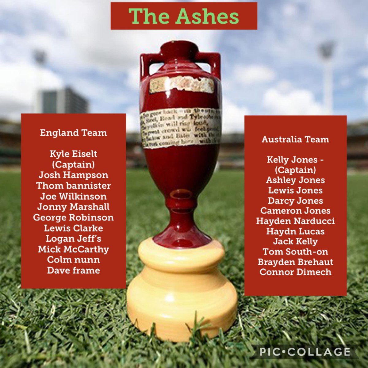 Both team have announced their line ups, be there Sunday as the ashes comes to High Lane!!