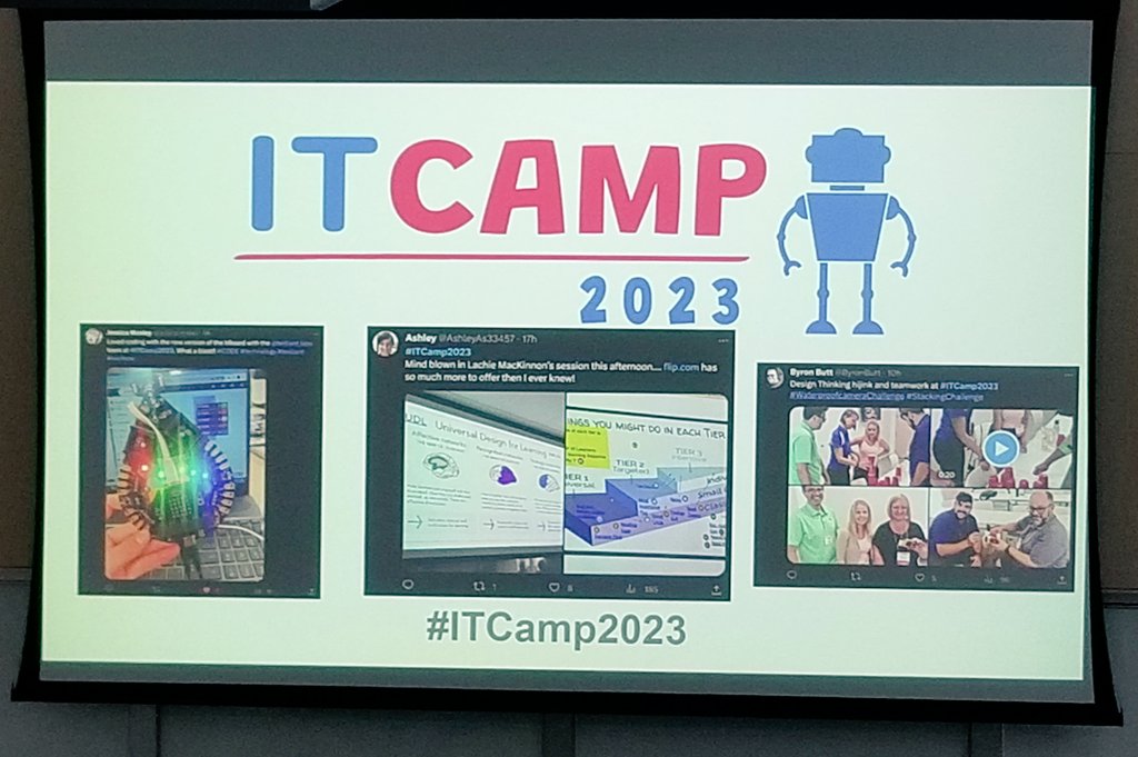 #ITCamp2023 
As education changes with technology, teachers need to keep up with the changes.  This camp made me think and approach IT from a new and exciting perspective