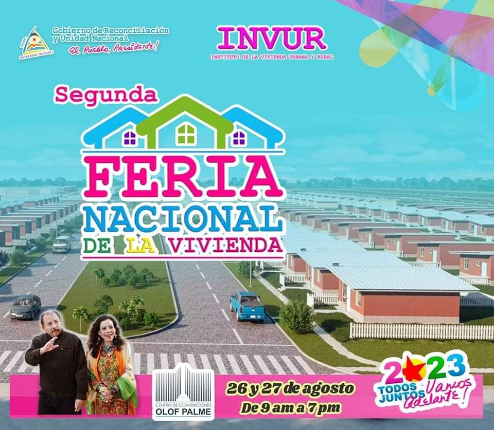#Nicaragua entera participará en la próxima feria de la vivienda llevada a cabo por INVUR. #TropaSandinista #CiudadSandinoD2