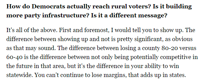 Democrats have lost rural America. But <a href="/DirtRoadPAC/">Dirt Road Dems</a> thinks that the downward spiral can be stopped. I talked with @hoganscott18 about how Democrats can reverse the slide and more for our weekly <a href="/POLITICOPro/">POLITICO Pro</a> Score Q&amp;A (💰) subscriber.politicopro.com/newsletter/202…