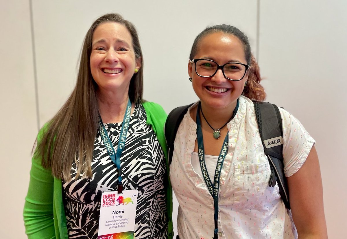 #BOSC2023 Chair <a href="/NomiHarris/">Nomi Harris</a> and keynote speaker <a href="/yalahowy/">Dr. Sara El-Gebali 🦥 yalahowy@fairpoints.social</a>