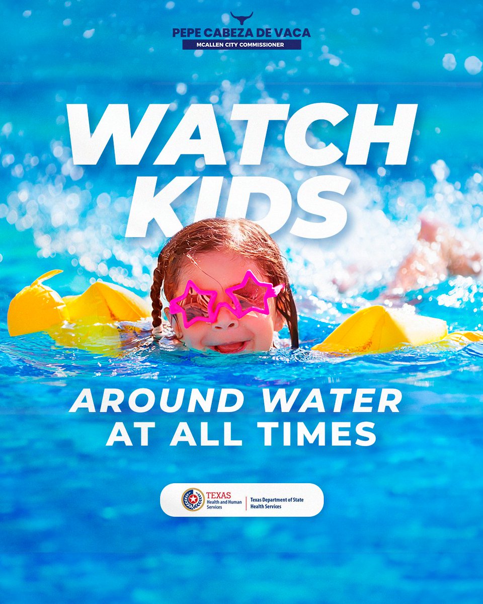 Our friends from Texas DSHS have some tips to keep our children safe during the summer:
1. Never leave your child unattended in or near the pool or any body of water.
2. Teach kids how to swim.
3. Do not run near the pool.
4. Wear a life jacket.