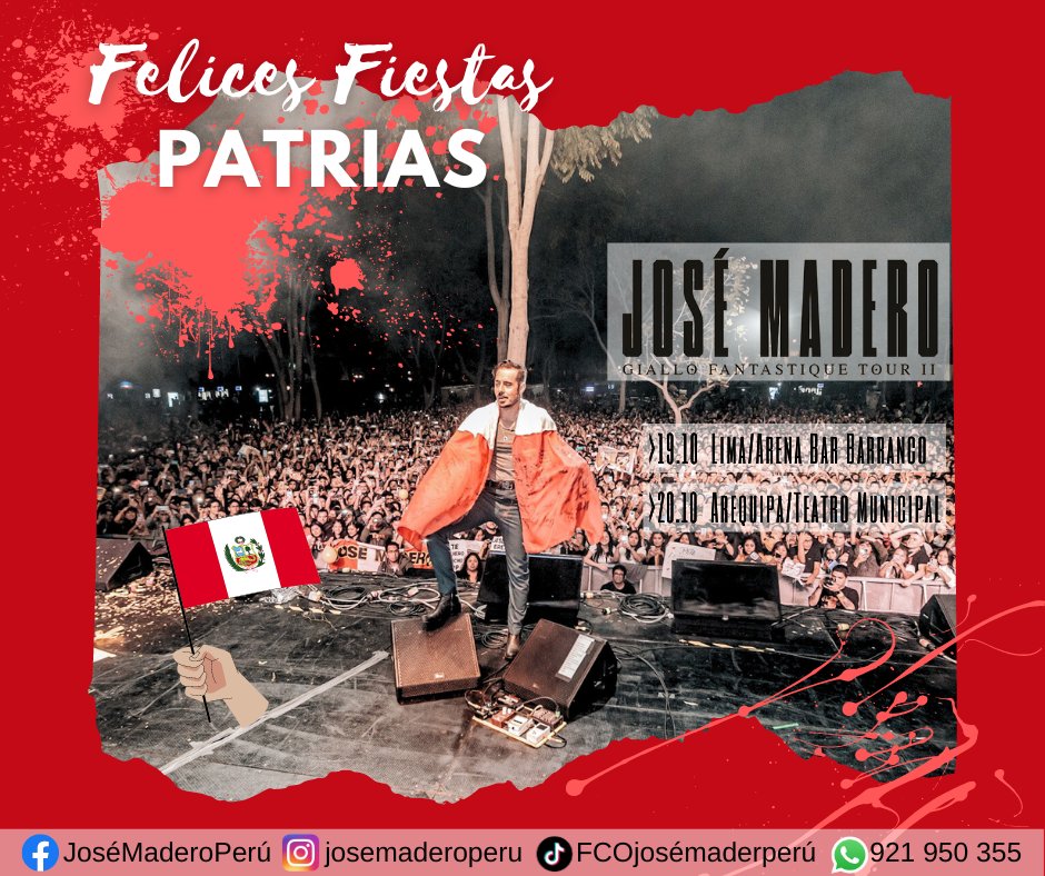 FELICES FIESTAS PATRIAS🥳 #Maderistas 🇵🇪🇵🇪🇵🇪
Staff <a href="/josemaderoperu/">Fan Club Oficial "José Madero Perú"</a> @josemaderoarequipa ❤️🤍❤️🤍
.
.
.
#JoseMaderoEnLima #JoseMaderoEnArequipa #FelicesFiestasPatrias