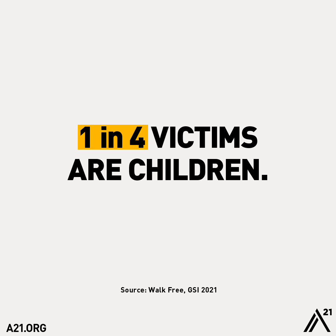 A21's tweet photo. No matter what you do, we must remain vigilant in our awareness and action to end the global crisis of human trafficking.⁠ Share these facts below. 👇

https://t.co/CJBYvuIzlu https://t.co/zCSJTpQMct
