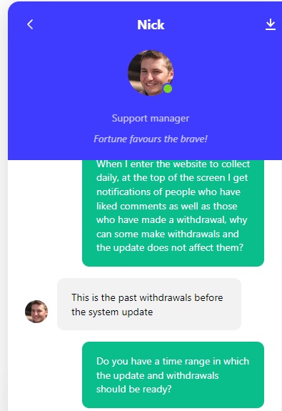 NeosifyBigScam's tweet photo. Any time you ask to costumer support, why you cannot make a withdrawls, they ban you from the chat! and say bye to your money!! https://t.co/zz3lghRRVy