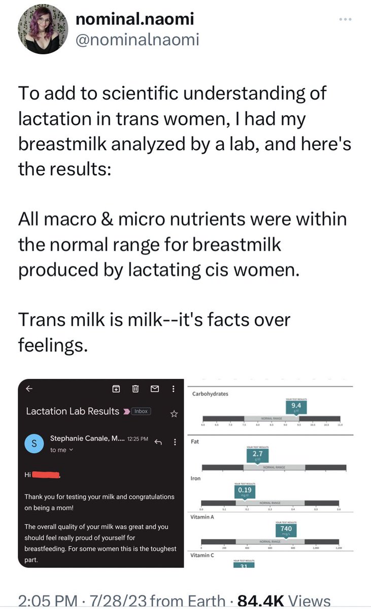I can’t believe the right wing media were wrong about trans womens’ breast milk, I wonder if there are other things about trans people that they say that are similarly untrue! 🤔